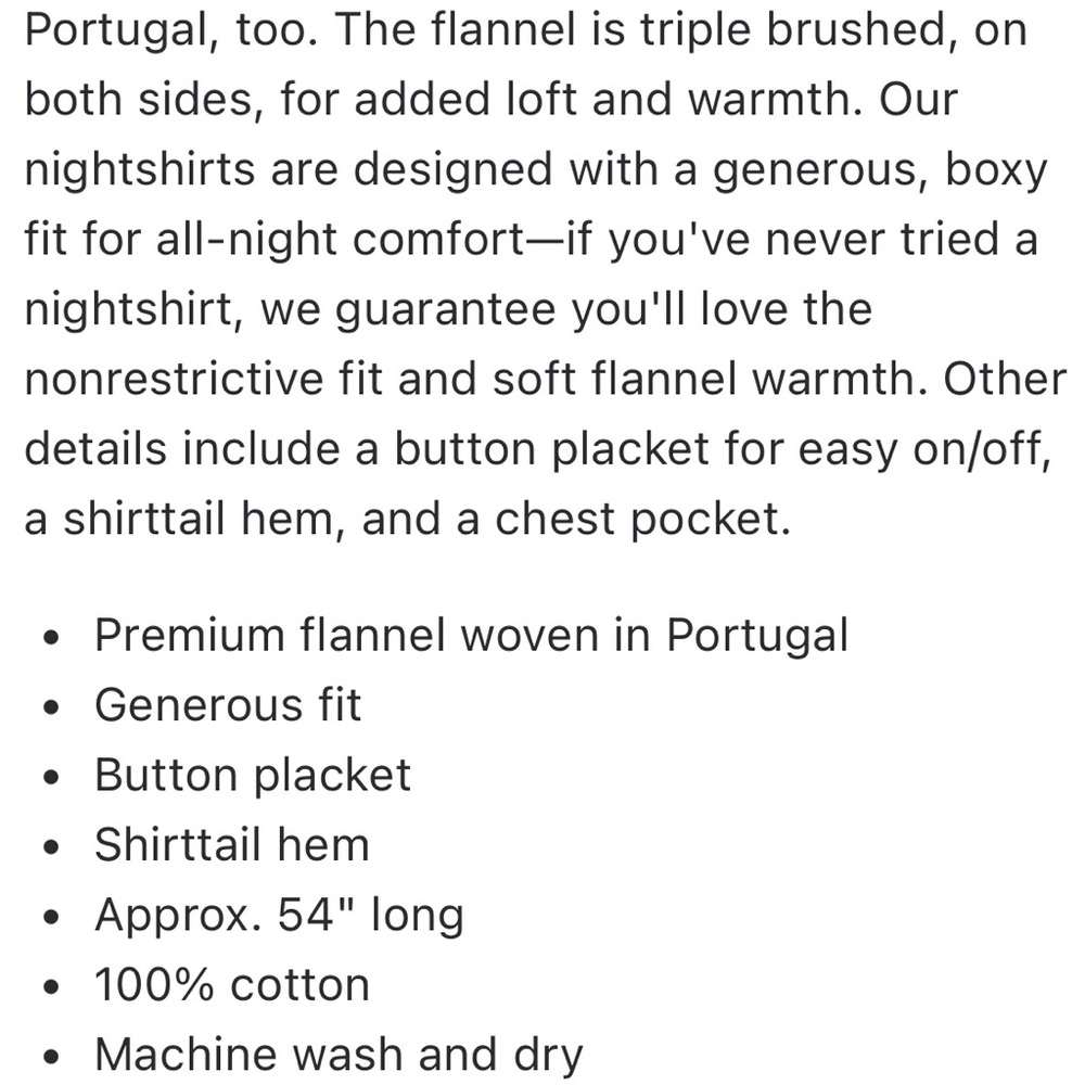 Vermont Country Store Cotton Flannel Nightshirt Orton Plaid Men’s Large NWOT - Picture 8 of 9